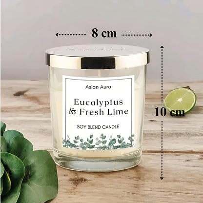 Asian Aura - Eucalyptus & Fresh Lime | Scented Soy Wax | Premium Glass Jar