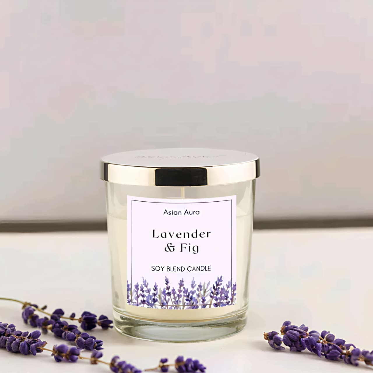 Asian Aura - Lavender & Fig | Scented Soy Wax | Premium Glass Jar