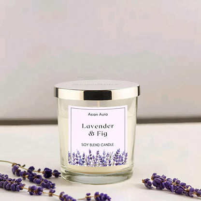 Asian Aura - Lavender & Fig | Scented Soy Wax | Premium Glass Jar