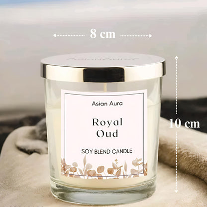 Asian Aura - Royal Oud | Scented Soy Wax | Premium Glass Jar