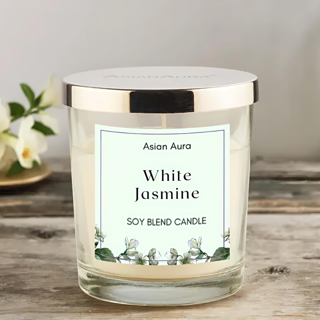 Asian Aura - White Jasmine | Scented Soy Wax | Premium Glass Jar