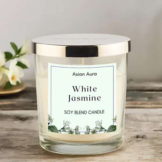 Asian Aura - White Jasmine | Scented Soy Wax | Premium Glass Jar