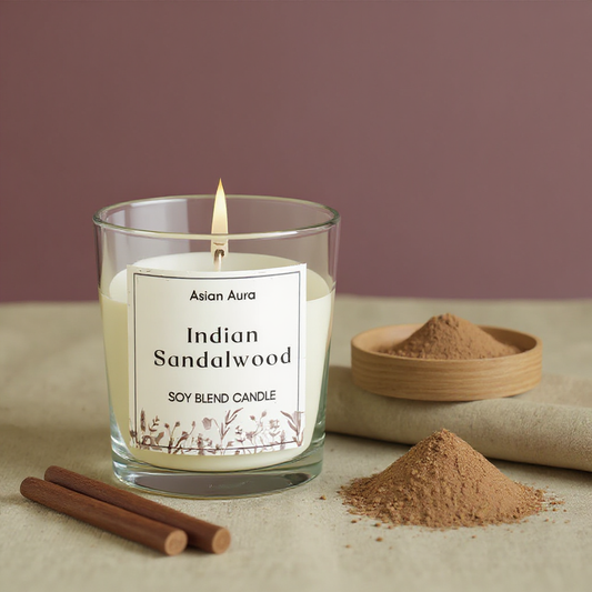 Asian Aura - Indian Sandalwood | Scented Soy Wax | Premium Glass Jar